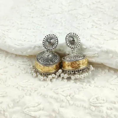 Gold-Plated Temple Jhumkas